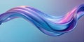 A captivating abstract composition with intertwined purple and blue ribbons forming an intricate and fluid shape against a