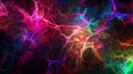 Neon Web: Chaotic Harmony in Abstract Design. Generative AI Royalty Free Stock Photo