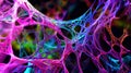 Neon Web: Chaotic Harmony in Abstract Design. Generative AI Royalty Free Stock Photo