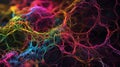 Neon Web: Chaotic Harmony in Abstract Design. Generative AI Royalty Free Stock Photo