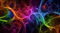 Neon Web: Chaotic Harmony in Abstract Design. Generative AI Royalty Free Stock Photo