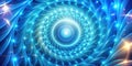 Captivating Abstract Glowing Blue Spiral Patterns A Stunning AIGenerated Digital Image for Backgrounds Wallpapers and Royalty Free Stock Photo