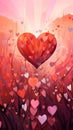 Vibrant Love: A Heart-shaped Symphony of Reds and Pinks Royalty Free Stock Photo