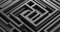 Abstract Maze Puzzle Dark Gray 3D Labyrinth Background Royalty Free Stock Photo