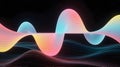 Abstract Digital Sound Waves with Vibrant Gradient Colors and Flowing Lines on a Dark Background, Representing Modern Data Royalty Free Stock Photo