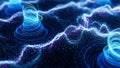 Abstract blue and purple data stream network with swirling light patterns and digital connectivity concept Royalty Free Stock Photo