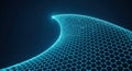 Abstract Blue Hexagonal Grid Wave on Dark Background Royalty Free Stock Photo