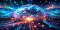 Quantum Data Cloud A Futuristic Bokeh Abstract Network Visualizing the Interconnectedness of Data in the Quantum Era