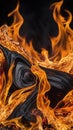 Dynamic Fire and Dark Abstract Texture Royalty Free Stock Photo