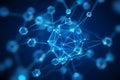Abstract blue network structure with connected nodes representing data flow and communication technology Royalty Free Stock Photo