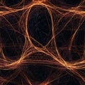Intricate Network of Amber Threads Against a Dark Background Royalty Free Stock Photo