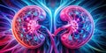 A Visual Symphony of Kidney Function Abstract Art Depicts the Intricate Physiology and Vital Role of the Kidneys Royalty Free Stock Photo