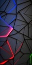 A captivating abstract neon wallpaper featuring a mesmerizing background of neon triangles - Generative AI