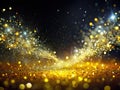 A Captivating Abstract Silhouette of a Glowing White and Yellow Particle Stream Dynamic Motion and Ethereal Light for Royalty Free Stock Photo