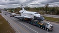 Space Shuttle on Highway Transport Royalty Free Stock Photo