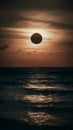 Captivating afternoon solar eclipse scene with obscured sun