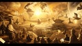 Surreal digital artwork of a futuristic world, fusing myths with modernity. ideal for creative projects and backgrounds