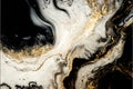 Noir Opulence: AI Generated Abstract Texture Photography Showcasing White Gold and Black Intricate Pattern on Artificial Marble