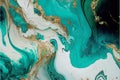Enigmatic Cyan : AI Generated Abstract Texture Photography Revealing White Gold and Cyan Intricate Pattern on Artificial Marble Royalty Free Stock Photo