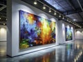 Captivating AIGenerated Abstract Art in a Modern Gallery Setting Immersive LowLight Visuals