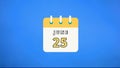 June 25 digital calendar iconic reveal on blue background