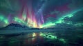 Captivating arctic aurora timelapse with shimmering lights in high resolution night sky painting