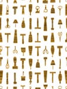 Unique Golden Tools Pattern With Various Designs and Styles for Creative Inspiration in Art and Decor Royalty Free Stock Photo