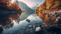 Captivating Autumn Landscapes: Photo-realistic Vistas Of Mountainous Lakes