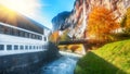 Captivating autumn view of Lauterbrunnen church