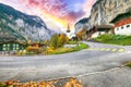 Captivating autumn view of Lauterbrunnen church