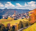 Captivating autumn view of  Pfarrei Maria vom Guten Rat Christian church, Italy, Europe Royalty Free Stock Photo