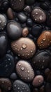 Multicolored abstract background depicting colorful stones frosted and wet