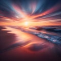 Captivating Beach Sunset Stock Photo\