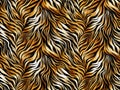 Abstract Tiger Zebra Stripe Fur Texture Background with Glitch Lines Black and White Safari Animal Print Design for