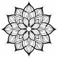 Captivating Black And White Mandala Coloring Sheets With Leaf Patterns