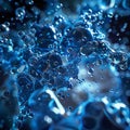 Captivating blue liquid splash with countless transparent bubbles, showcasing dynamic motion Royalty Free Stock Photo