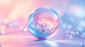 Crystal Ball on Smooth Surface With Colorful Bokeh Background Royalty Free Stock Photo