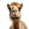 Captivating Camel Portrait Against White Background