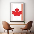 Captivating Canada Flag Kitchen Print In Light Orange Style