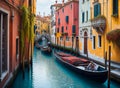 Captivating Canals: Oil Painting of a Beautiful View of Venice, Italy.