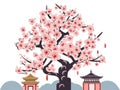 Captivating Cherry Blossom Illustration for Lunar New Year
