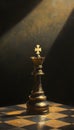 A captivating chess scene featuring a king piece symbolizing strategy and triumph in the game Royalty Free Stock Photo