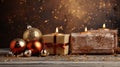 Web banner with candles and gifts christmas wallpaper