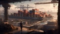 Industrial Dreamscape: A Photorealistic Port Scene in 8K Resolutio