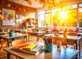 Inspiring BacktoSchool Classroom Background Sharp Focus Versatile Design for Educational Messages and Announcements