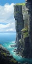 Captivating Cliffs: A Speedpainting Journey Of Tranquility And Hyper-detail