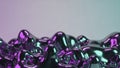Abstract Liquid Metal Surface with Iridescent Purple and Green Reflections Royalty Free Stock Photo