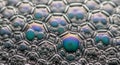 Captivating CloseUp of Abstract Soap Bubbles with Iridescent Reflections and Geometric Patterns A Mesmerizing Visual Display Royalty Free Stock Photo