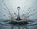 Dynamic Water Splash with Crown and Spherical Droplet Royalty Free Stock Photo