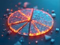 Pie Chart Digital Data Distribution Analysis Futuristic Circle Graph Royalty Free Stock Photo